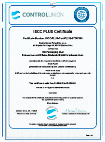 Certificato ISCC Plus<br>Sopelana Site